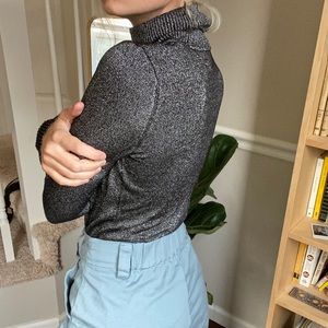 Sparkly silver turtleneck